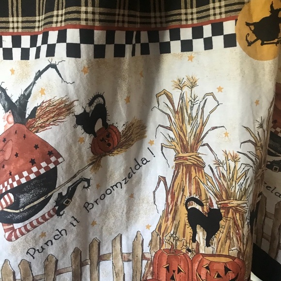 🧡 Rare Vintage Handmade Halloween Witch Black Cat Pumpkin Harvest Dress M‼️FINAL - Picture 5 of 9